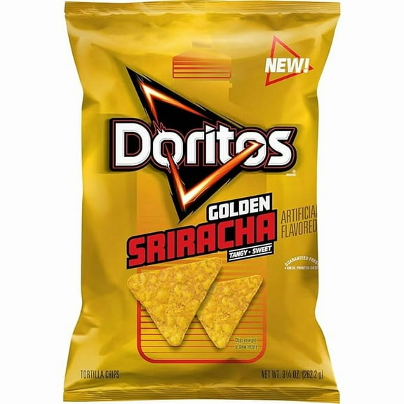 Pack of 1 Doritos Tortilla Chips, Golden Sriracha, 9.25 oz Bag