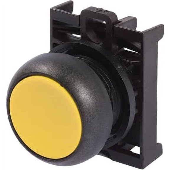 Pack of 1, Eaton - Cutler Hammer M22S-D-Y, Pushbutton Actuator, 22Mm, Flush Button, Yellow, Momentary, Rmq-Titan Series