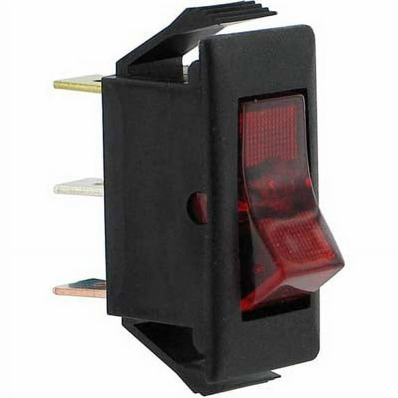 Pack of 1, Eaton / Switches 1500R11E, Rocker Switch, Spst, On-None-Off, 125V Neon Lamp, Red Actuator, 15A, 125Vac, .250 Qc