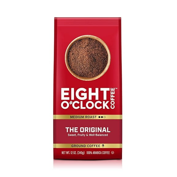 Pack of 1 Eight O'Clock Coffee The Medium Roast Ground, Arabica Kosher Certified, Original, 12 Ounce (Pack of 1)