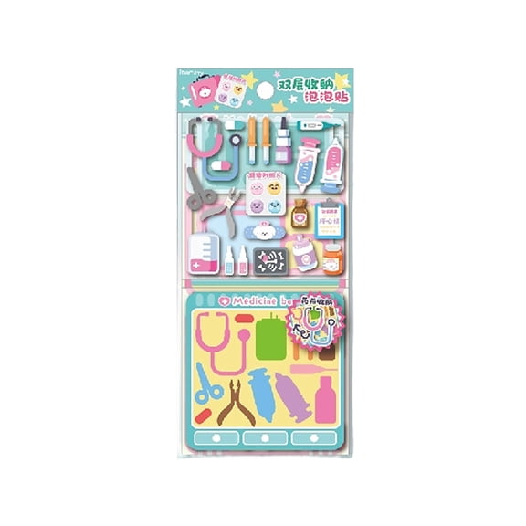 Pack of 1 Waterproof Bubble Sticker Double Layer for Childrens Art Projects