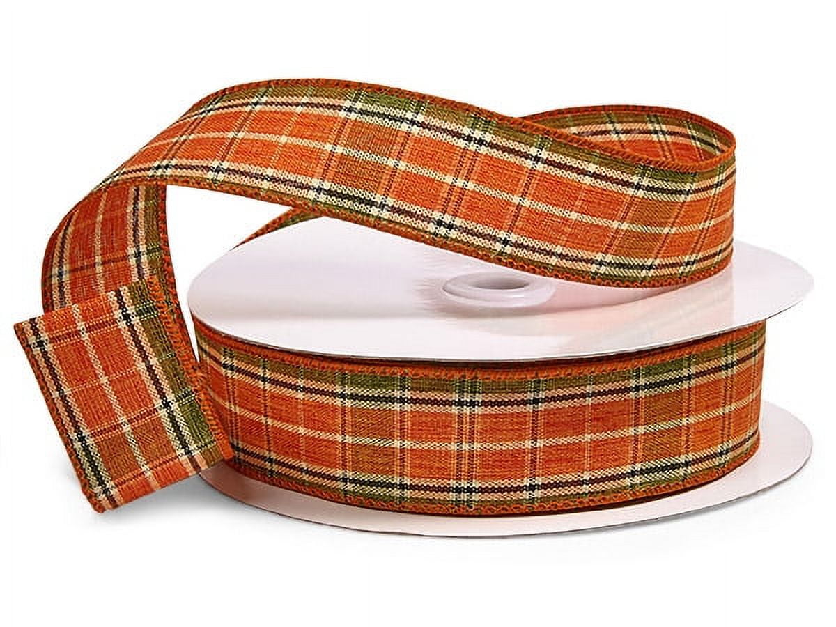 Christmas Plaid Wired Ribbon, 2-1/2x25 yards