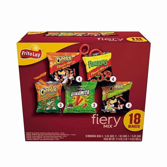 Pack of 1 Frito-Lay Fiery Mix Variety Pack Box 18ct