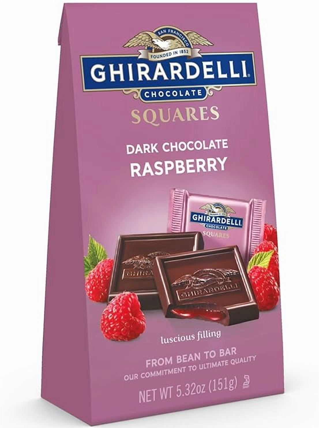 Pack of 1 GHIRARDELLI Dark Chocolate Raspberry Squares, 5.32 Oz Bag