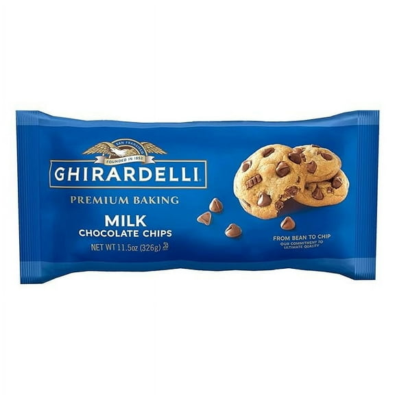 Pack of 1 GHIRARDELLI Milk Chocolate Premium Baking Chips, Chocolate Chips for Baking, 11.5 OZ Bag