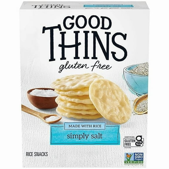 Pack of 1 GOOD THINS Simply Salt Rice Snacks Gluten Free Crackers, Snack Crackers, 3.5 oz