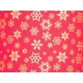 thumbnail image 1 of Pack of 1, Gold Snowflakes On Red Embossed Wrapping Paper Roll, 30" x 417' For Christmas, Holiday & Events, Made In USA, 1 of 1