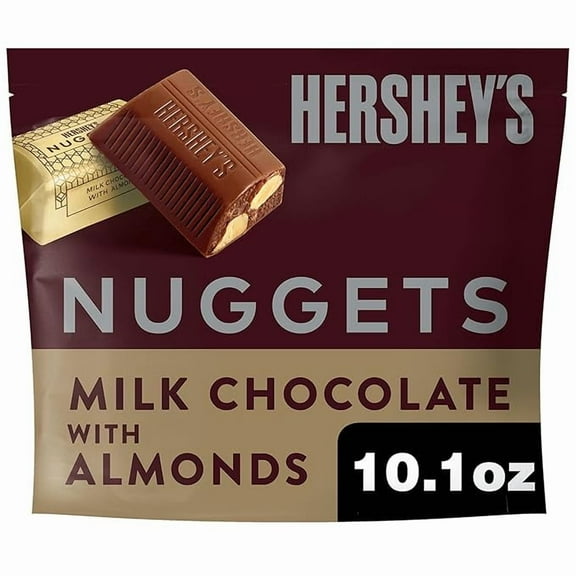 Pack of 1 HERSHEY'S NUGGETS Milk Chocolate with Almonds Candy Share Pack, 10.1 Oz