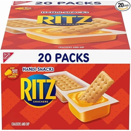 Handi-Snacks Crackers 'N Cheesy Dip Snack Packs, School Snacks, 20 Snack Packs