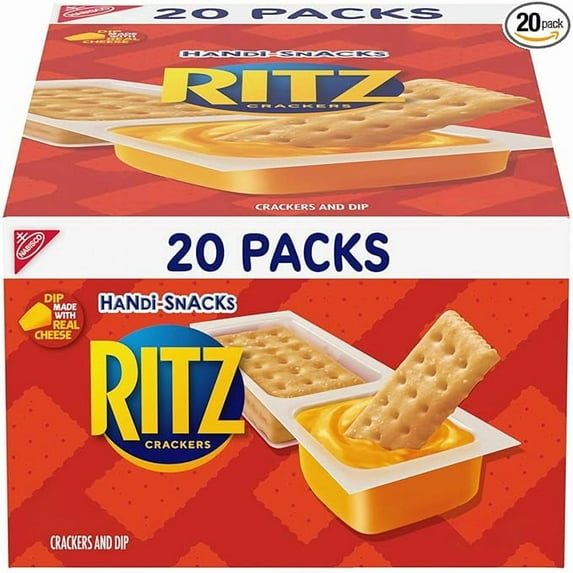 Pack of 1 Handi-Snacks RITZ Crackers 'N Cheesy Dip Snack Packs, School Snacks, 20 Snack Packs