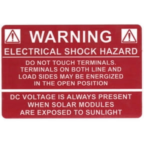 Pack of 1, Hellermanntyton 596-00232, Pre-Printed Solar Label, 3.75" X 2.5", Warning: Electrical Shock Haz, Red