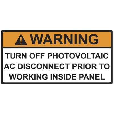 Pack of 1, Hellermanntyton 596-00499, Solar Label, Warning Turn Off Pv Prior To.., 4.125" X 2", V, Orange/White, 50/Rl