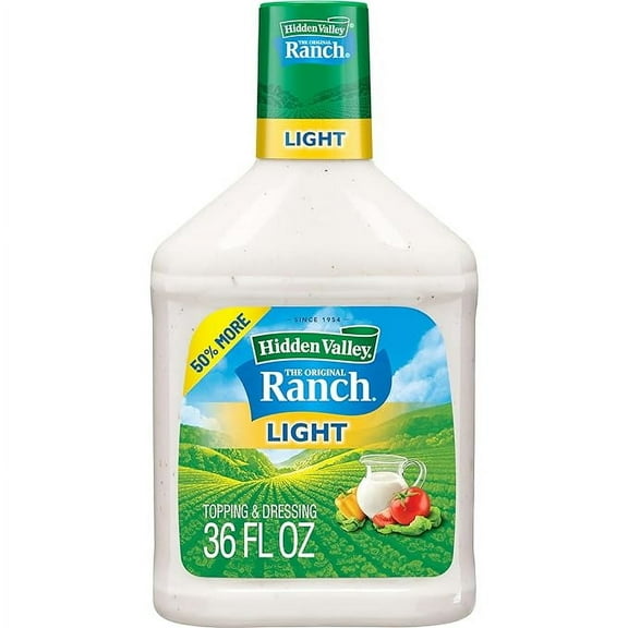 Pack of 1 Hidden Valley Original Ranch Light Topping and Dressing, Gluten Free, 36 Ounce Bottle (Package May Vary)