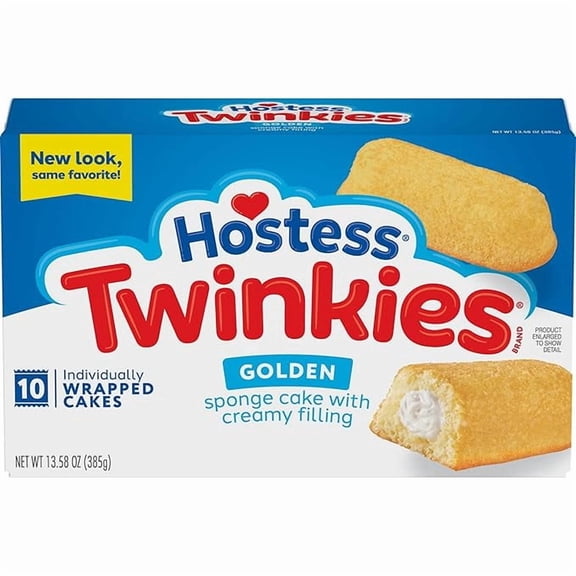 Hostess Twinkies Snack Cakes, Golden Sponge Cake With Crme Filling, 13.58 Oz. Box,10 Count - Pack of 2