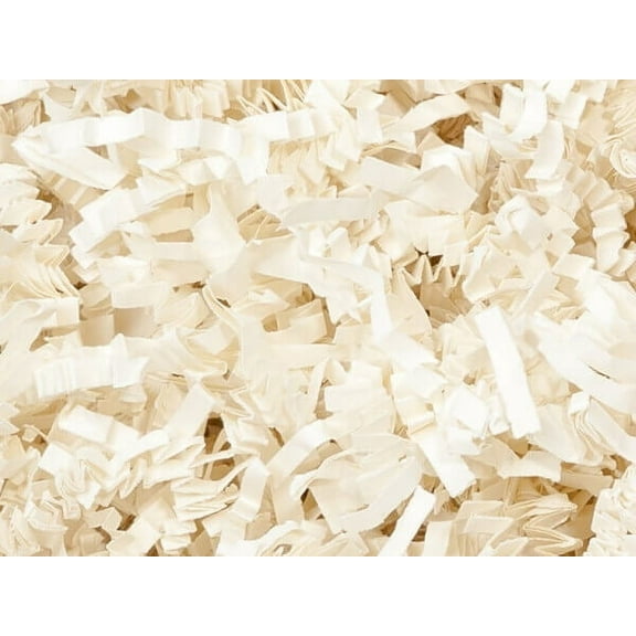 Pack of 1, Ivory Crinkle Cut Paper Shred 8 Oz Spring-Fill Shred for Baskets, Basket Boxes, Bags, Containers & Nested Boxes