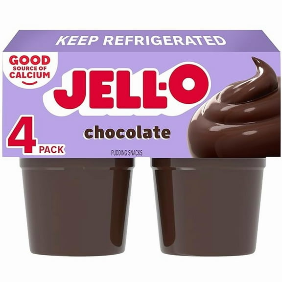 Pack of 1 Jell-O Original Chocolate Ready-to-Eat Pudding Snack Cups, 4 ct Cups