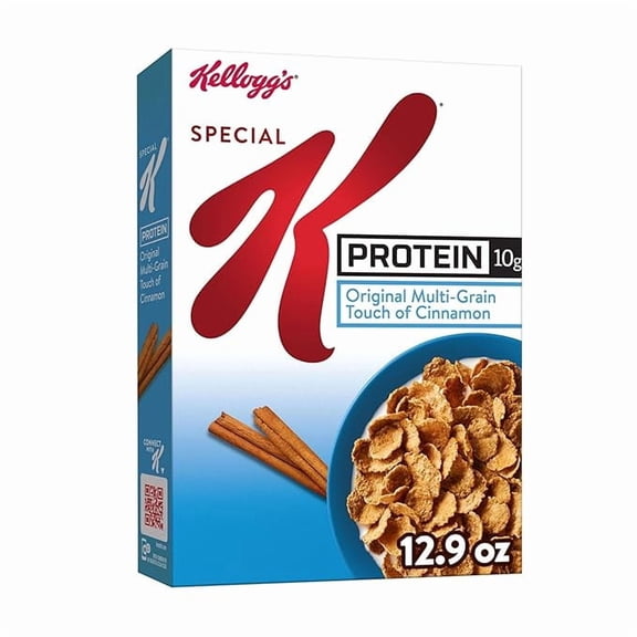 Pack of 1 Kellogg's Special K Protein Breakfast Cereal, Protein Cereal, Family Breakfast, Original Multi-Grain Touch of Cinnamon, 12.9oz Box (1 Box)