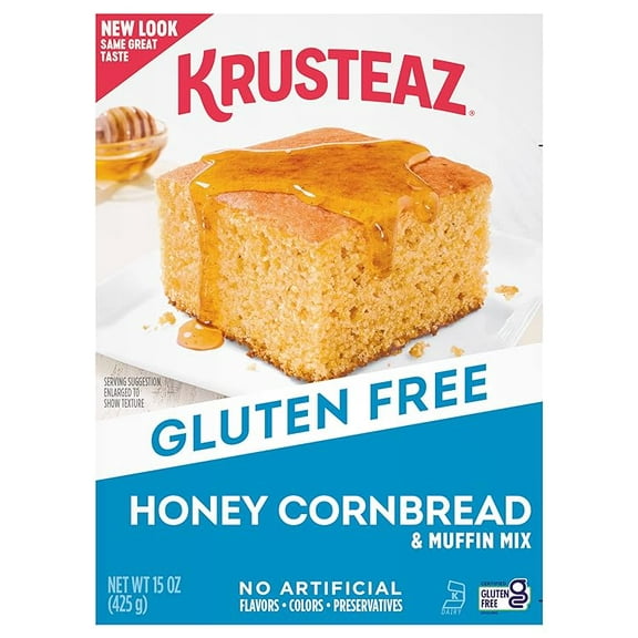 Pack of 1 Krusteaz Gluten Free Honey Cornbread Mix, Made with Real Honey, 15 oz Box