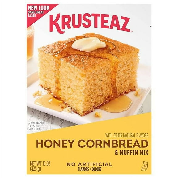 Pack of 1 Krusteaz Honey Cornbread and Muffin Mix, No Artificial Flavors and No Artificial Colors, Baking Mix, 15-ounce Box