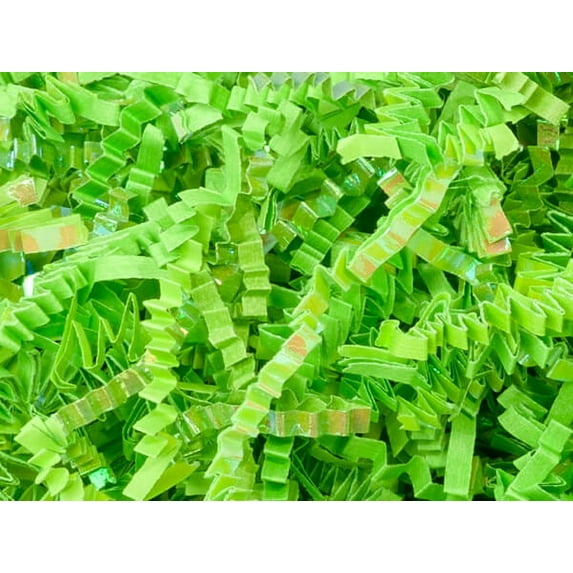 Pack of 1, Laminate Apple Green Crinkle Cut Shredded Paper, 10 Lb Box For Party, Holiday & Events