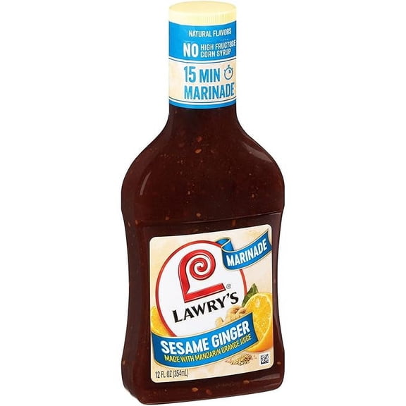 Pack of 1 Lawry's Sesame Ginger with Mandarin Orange Juice Marinade, 12 fl oz