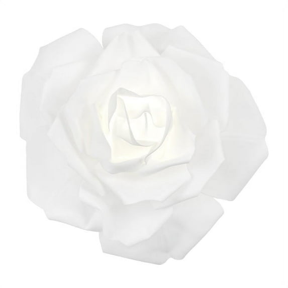 Pack of 1, Led Lighted Large Foam Rose Wall Decor 40 Cm - White for Weddings, Birthdays, Baby Showers, Nursery Decor, Diy Crafts