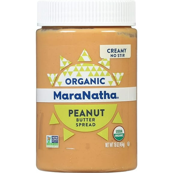 Pack of 1 MaraNatha Organic Creamy Peanut Butter Spread, No Stir, 16 Ounce Jar