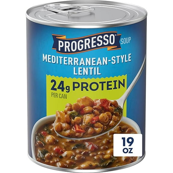 Pack of 1 Mediterranean-Style Lentil Protein Soup, Vegetarian, 19 oz