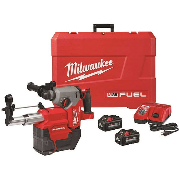 Milwaukee 2912-22DE M18 FUEL 1 in SDS Plus Rotary Hammer with Dust Extractor Kit