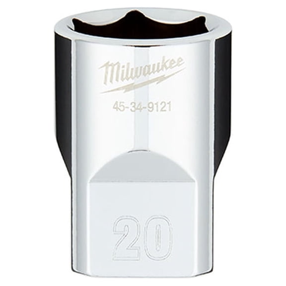 Pack of 1, Milwaukee 45-34-9121 1/2 In. Drive 20Mm Metric 6-Point Socket with Four Flat Sides