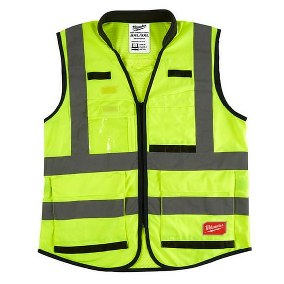 Pack of 1, Milwaukee 48-73-5043 High Visibility Yellow Performance Safety Vest - XXL/XXXL