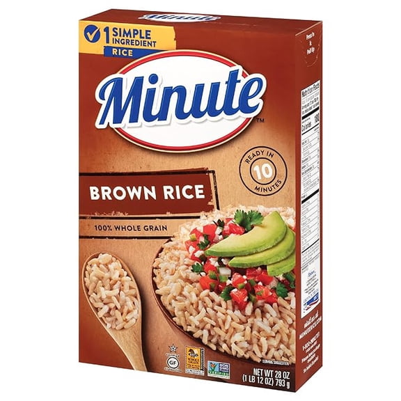 Pack of 1 Minute Brown Rice, Instant Brown Rice for Quick Meals, 28-Ounce Box