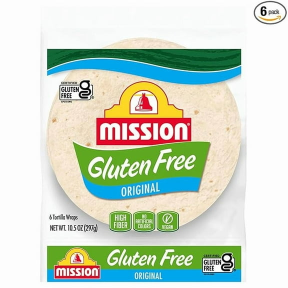 Pack of 1 Mission Gluten Free Soft Taco Tortillas, 6 Count, High Fiber, Trans Fat Free