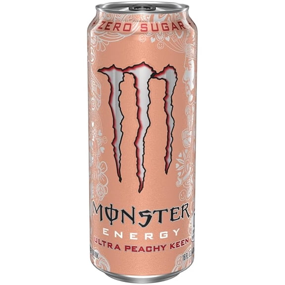 Pack of 1 Monster Energy Ultra Peachy Keen, Sugar Free Energy Drink, 16oz