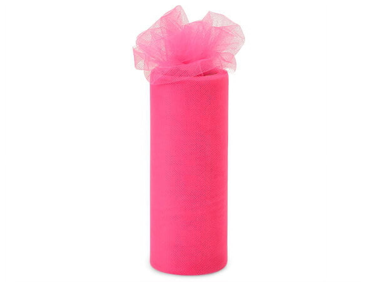 Pack of 1, Neon Pink Tulle Ribbon, 6 x 25 Yards For Party, Holiday & Event  