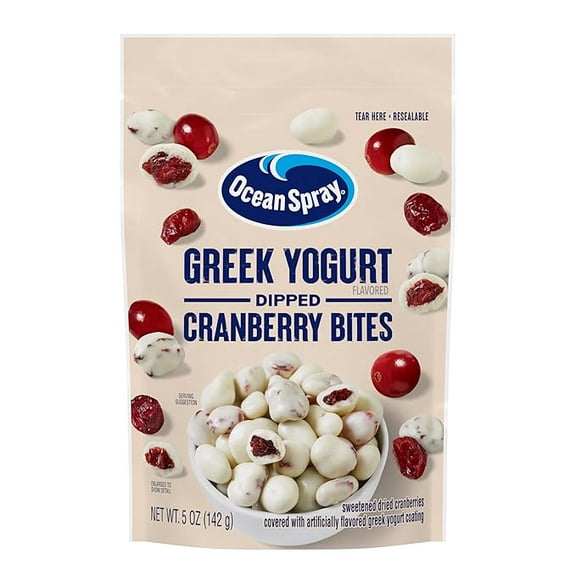 Pack of 1 Ocean Spray Greek Yogurt Covered Craisins, Greek Yogurt Flavored, Covered Cranberries, Dried Fruit, 5 Oz Pouch (Pack of 1)