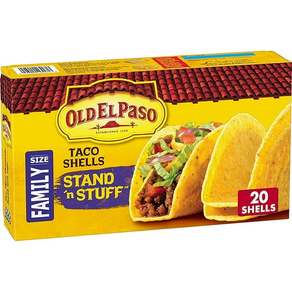Pack of 1 Old El Paso Stand 'N Stuff Taco Shells, Gluten Free, Family Size, 20-count
