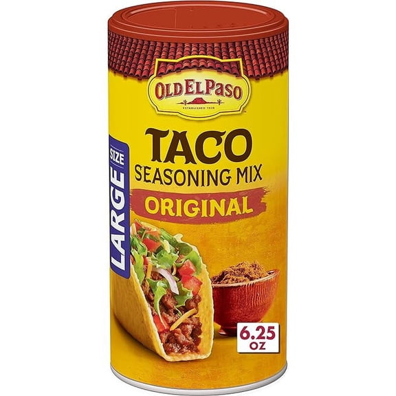 Pack of 1 Old El Paso Taco Seasoning, Original, Large Size, 6.25 oz.