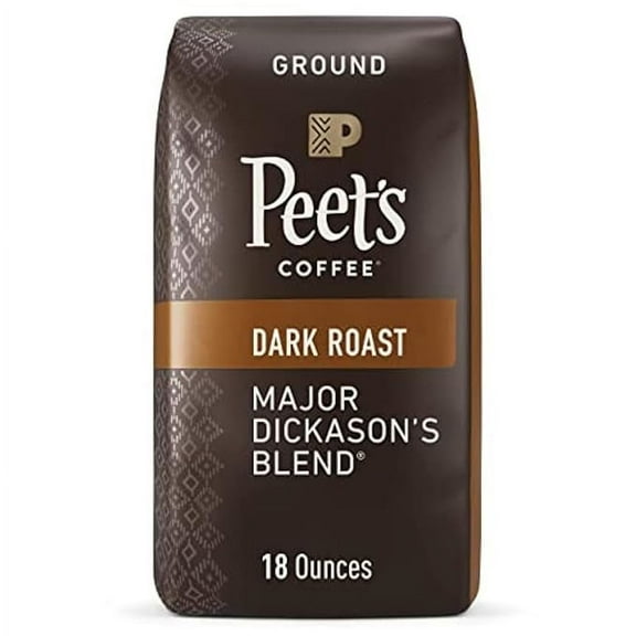Pack of 1 Peet's Coffee, Dark Roast Ground Coffee - Major Dickason's Blend 18 Ounce Bag