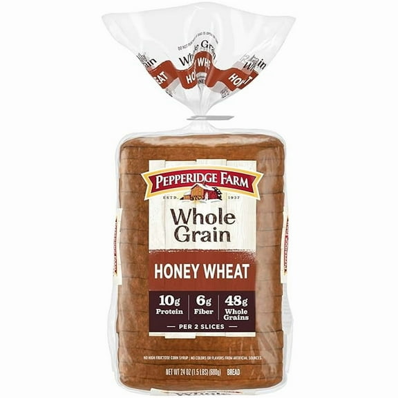 Pack of 1 Pepperidge Farm Whole Grain Honey Wheat Bread, 24 Oz Loaf