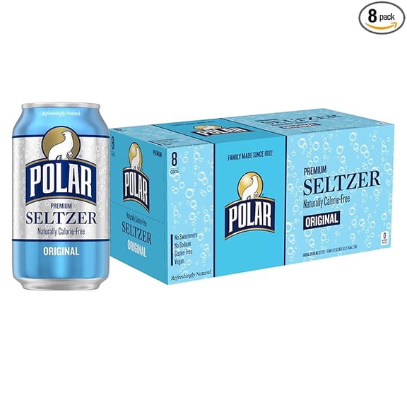 Pack of 1 Polar Seltzer Water Original, 12 fl oz cans, 8pk