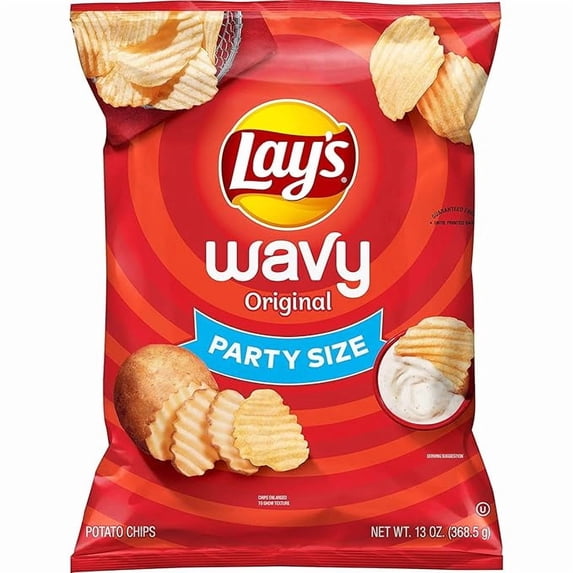 Pack of 1 Potato Chips, Wavy, 13 Oz
