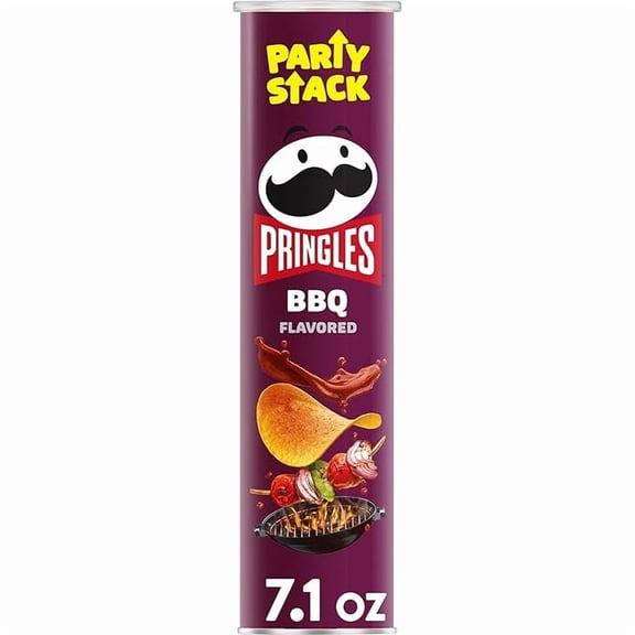 Pack of 1 Potato Crisps Chips, Lunch Snacks, On-The-Go Snacks, Party Stack, BBQ, 7.1oz Can (1 Can)