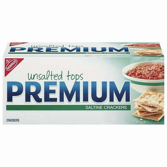 Pack of 1 Premium Unsalted Tops Saltine Crackers, Lunch Snacks, 16 oz