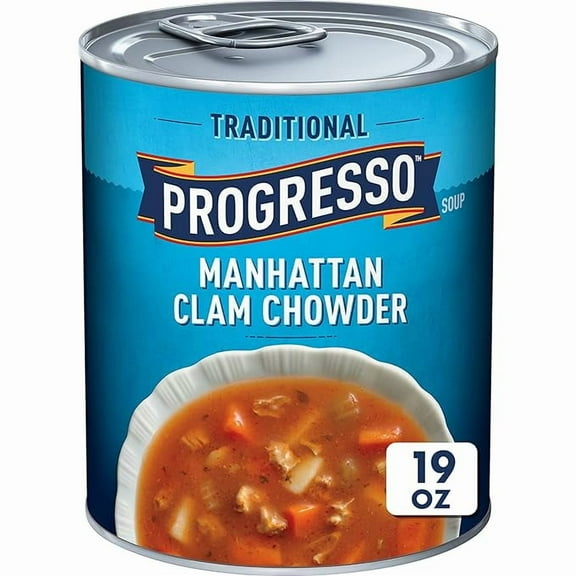 Pack of 1 Progresso Traditional, Manhattan Clam Chowder Canned Soup, Gluten Free, 19 oz.