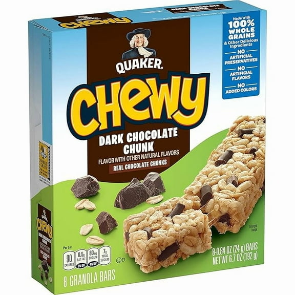 Pack of 1 Quaker Chewy Granola Bars Chocolate Chunk, 0.84 Oz, 8 Ct