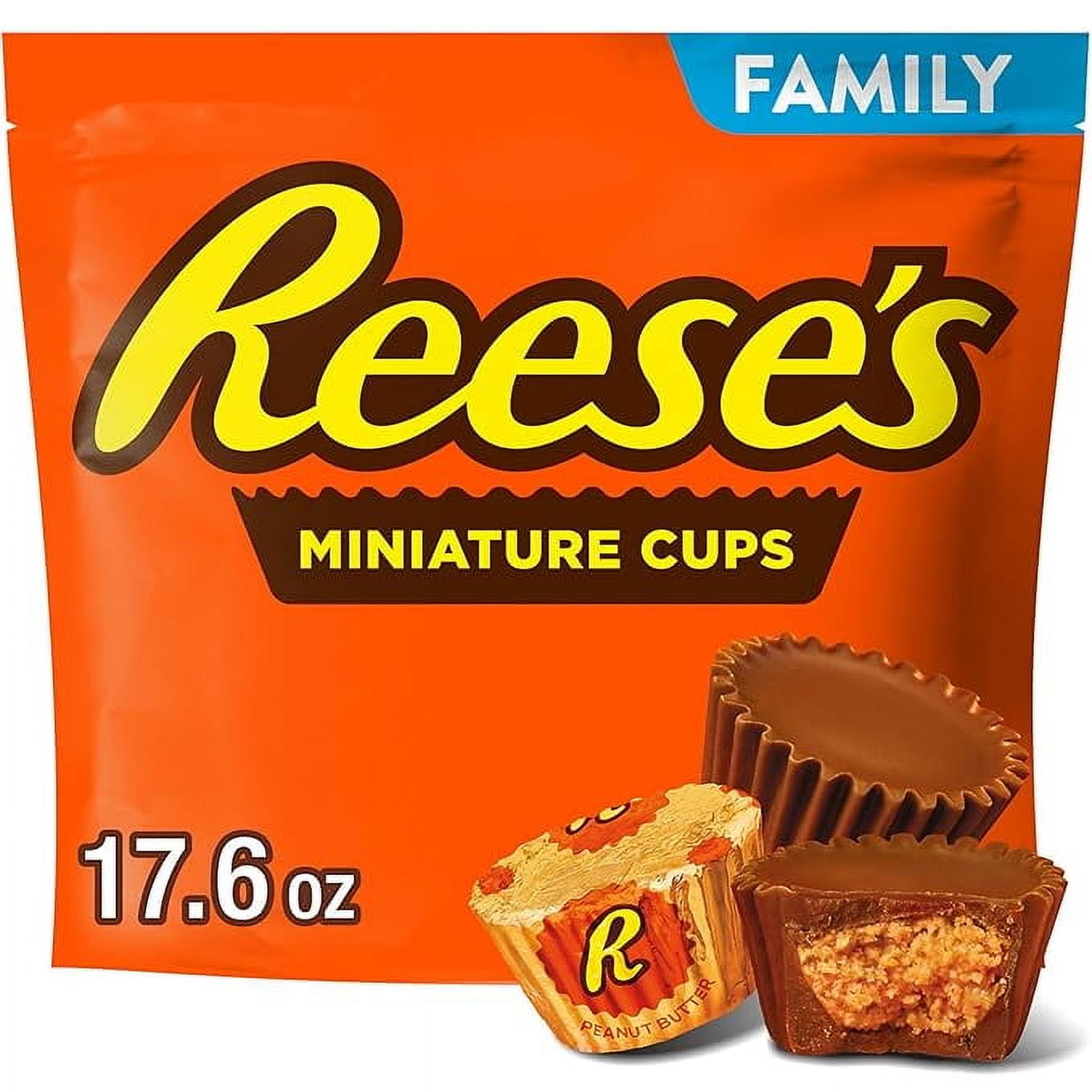 Pack of 1 REESE'S Miniatures Milk Chocolate Peanut Butter Cups, Candy Family Pack, 17.6 oz