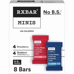 Pack of 1 RXBAR Minis Protein Bars, Gluten Free Snacks, Breakfast Snacks, Variety Pack, 7.3oz Box (8 Bars)