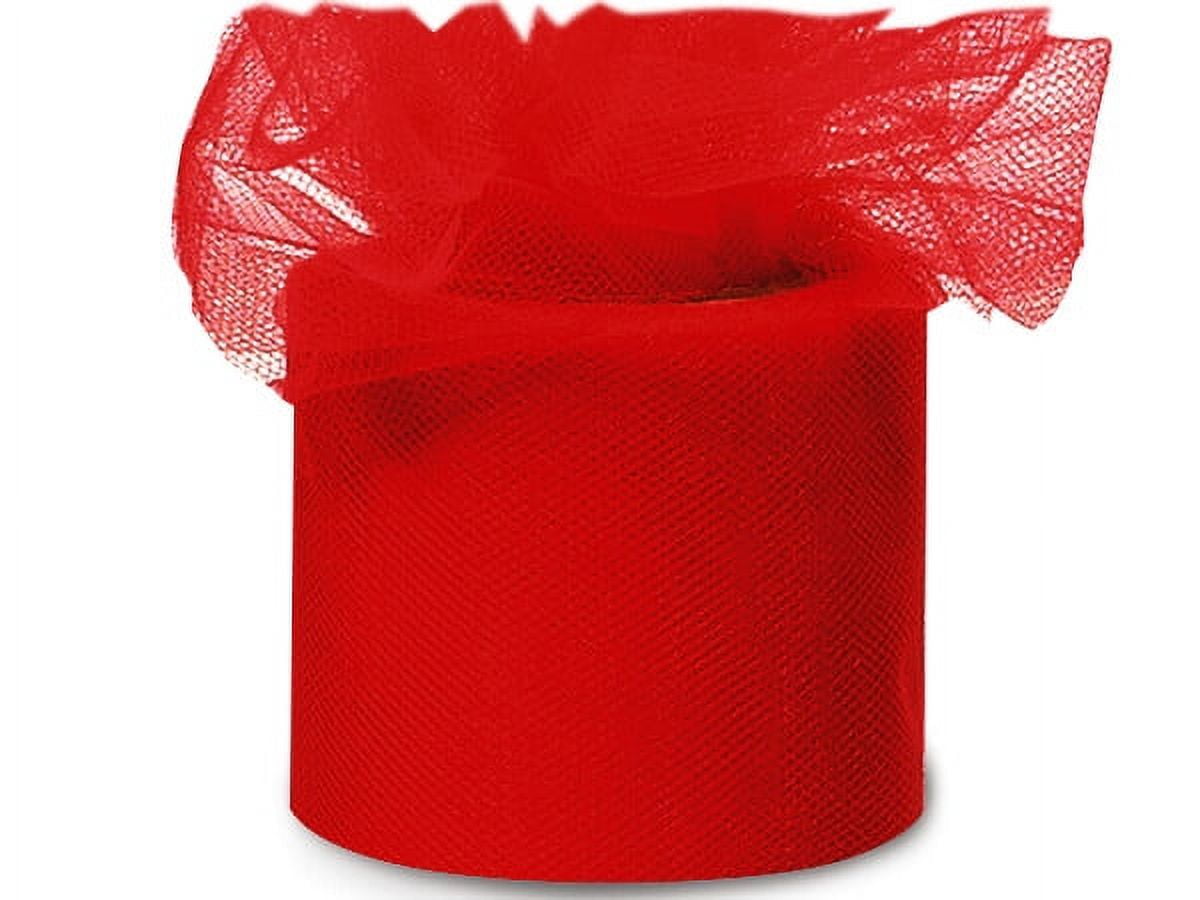 Pack of 1, Red Premium Tulle Ribbon, 3 x 50 Yards For Party, Holiday &  Event, Made In USA