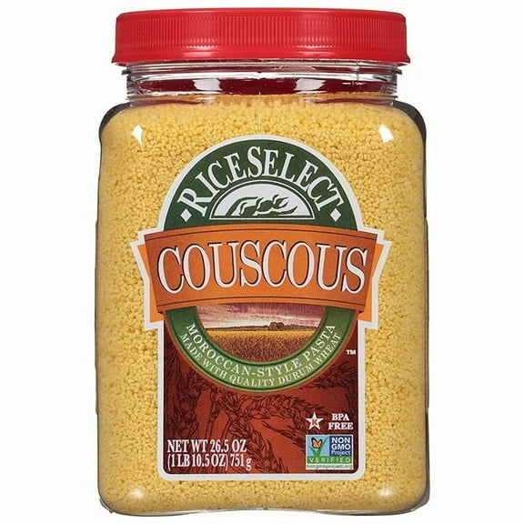 Pack of 1 RiceSelect Couscous, Moroccan-Style Wheat Couscous Pasta, Non-GMO, 26.5-Ounce Jar, (Pack of 1)